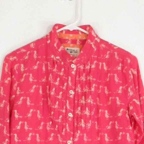 Pink HOLDING HORSES button down blouse 2 - Picture 2 of 4